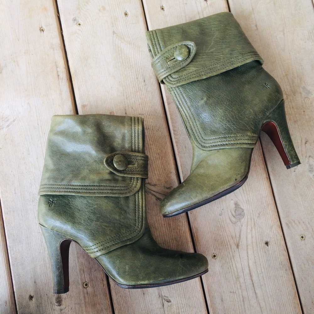 Frye Olive Green Ankle Booties